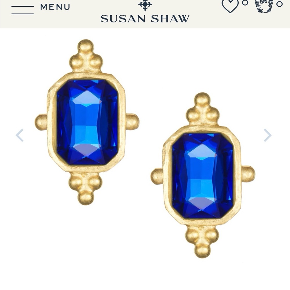 NWOT Susan Shaw Blue Collins Stud Earrings